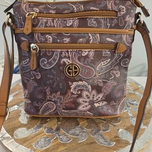 Giani Bernini Crossbody Bag - Purple and Brown Paisley